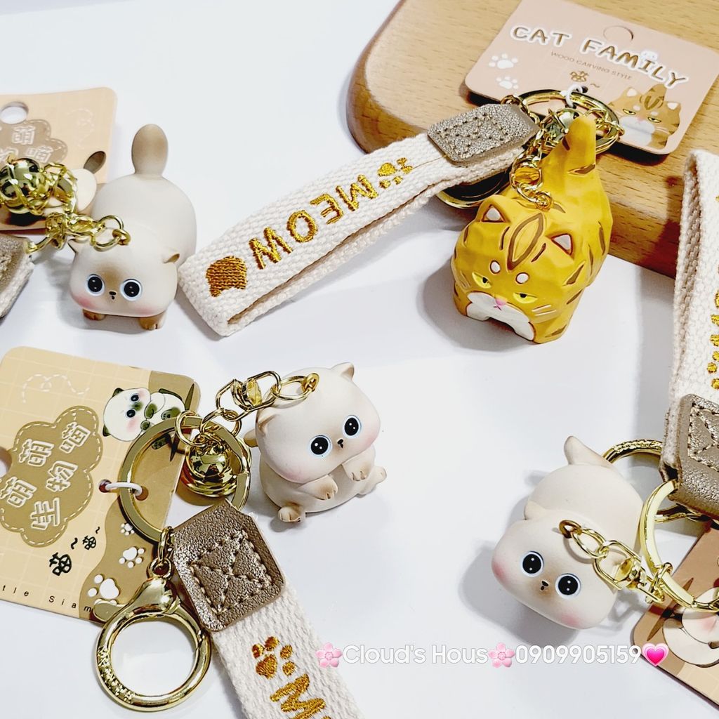 Móc Khóa Mèo Mập Ú Cute Meow bằng sứ