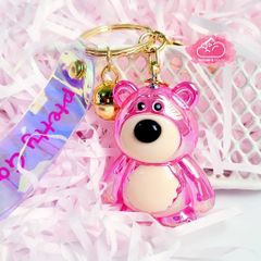 MÓC KHÓA GẤU DÂU LOTSO Hologram Bling bling