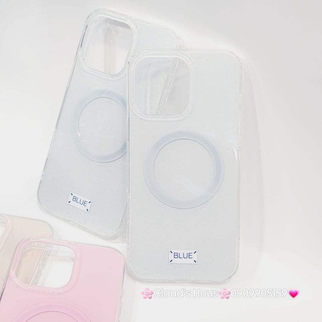 Case Ốp điện thoại iPhone Trong Crytal Magsafe Xanh Mint Pastel Case iPhone 12/13/14/15/16/Pro/Promax