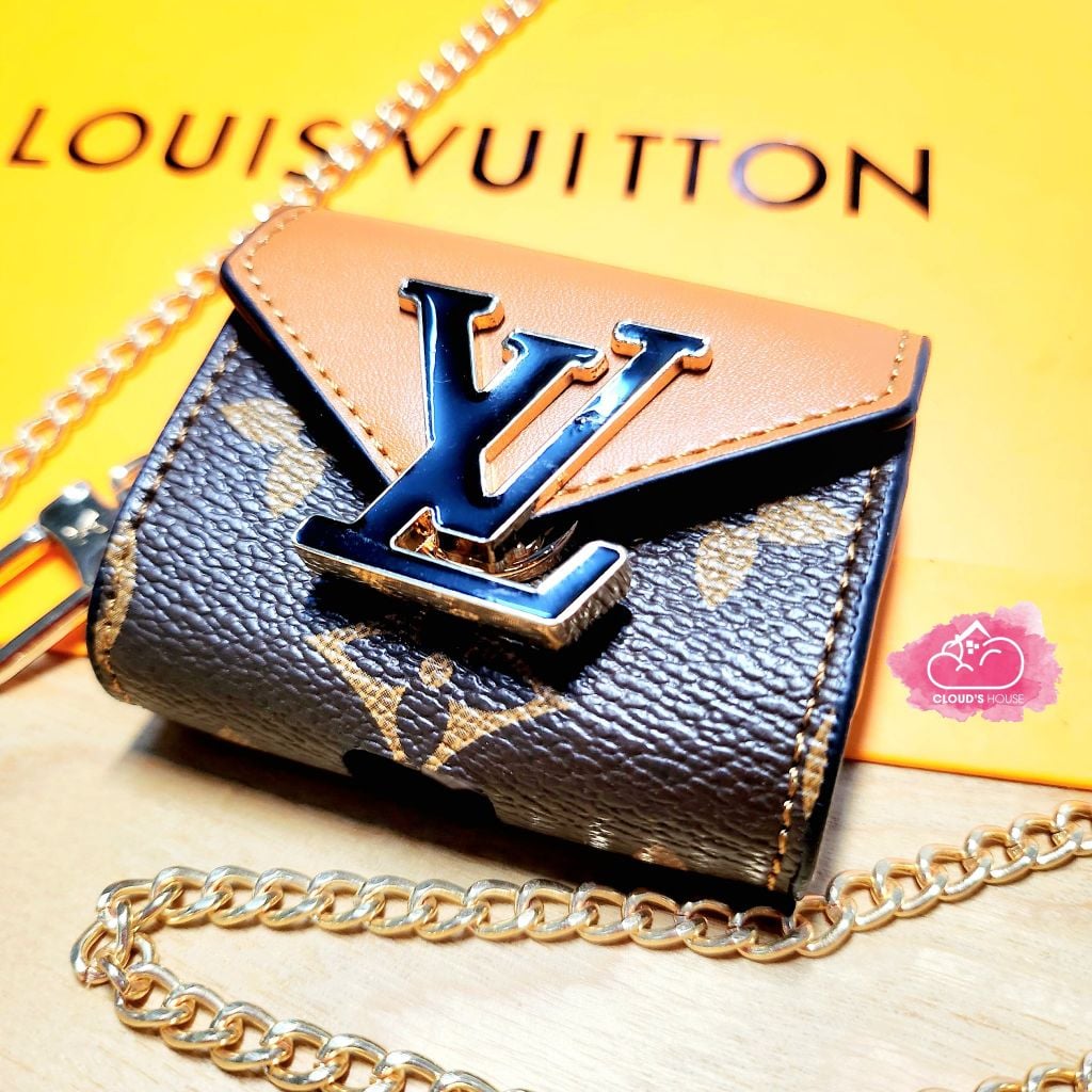 Cover Case Vỏ bảo vệ Airpod Bóp da LV Siêu Sang kèm dây đeo Airpod 1/2/3/Pro/Pro2