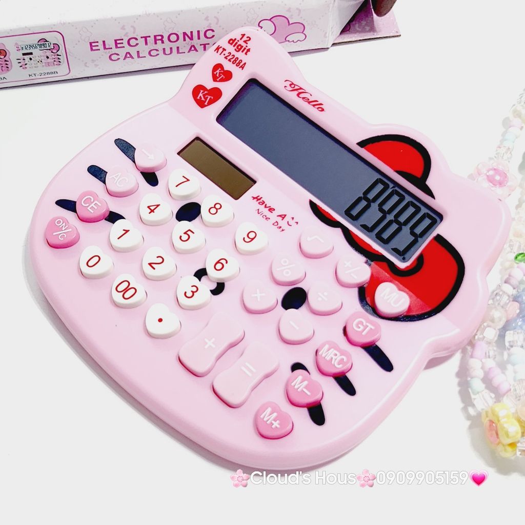Máy Tính Hello Kitty Màu Hồng Nhạt Mặt Tròn KT-2288A ( nhỏ)