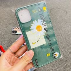 Case Ốp điện thoại iPhone Hoa cúc Nike form vuông bóng kèm Popsocket