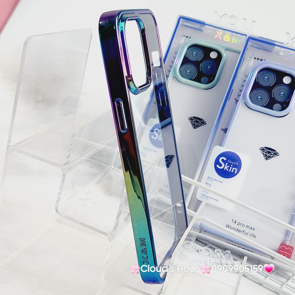 Case Ốp điện thoại iPhone X&M Trong viền hologram bóng iPhone 14Promax/ 15Promax (5 mẫu)