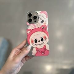 Case Ốp điện thoại iPhone Labubu Soy Mặc Yếm Lotso Ánh Lông Vũ Bạc Hologram iPhone 7+/8+/X/XSM/11/12/13/14/15/Pro/Promax