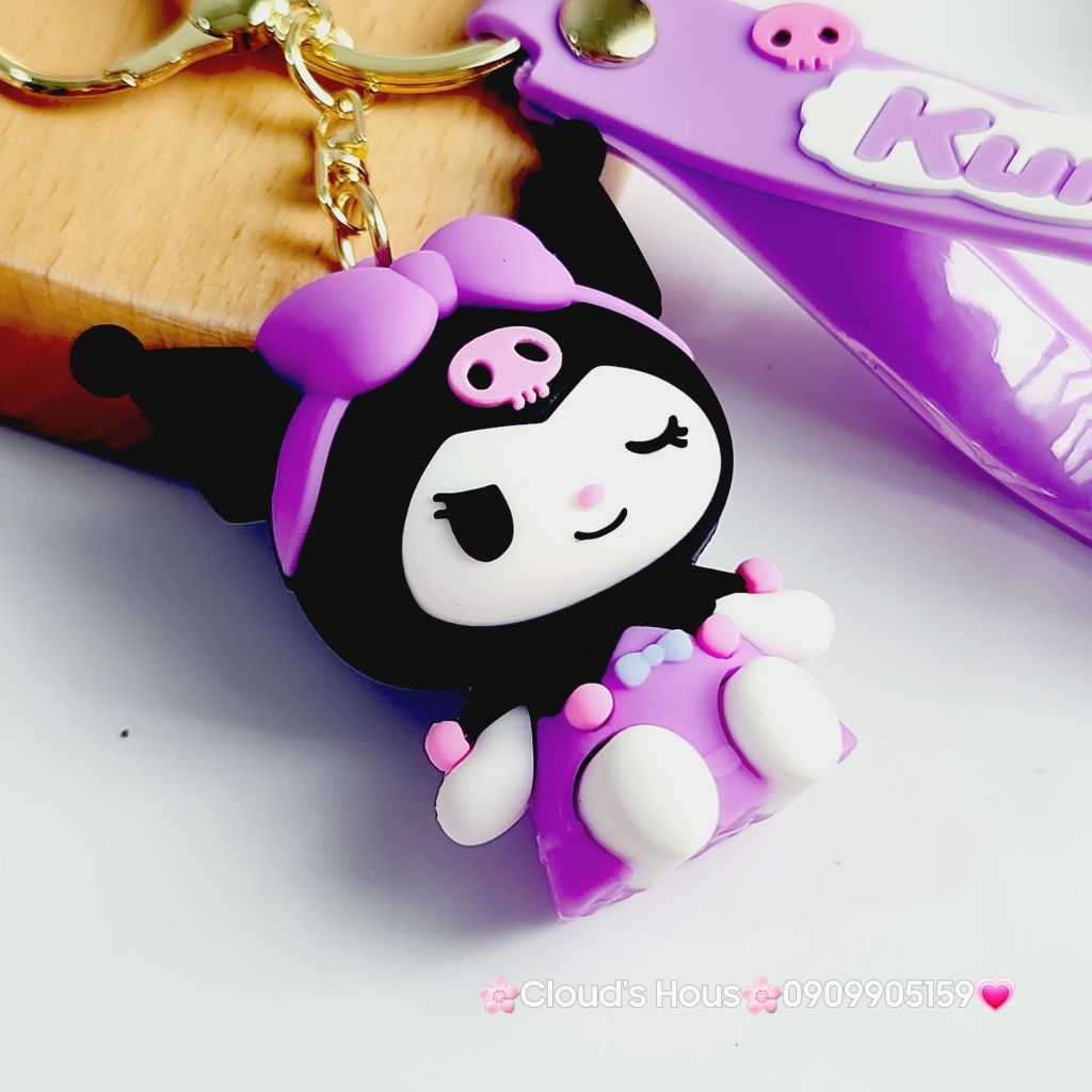 Móc Khóa Kuromi Đen & Tím