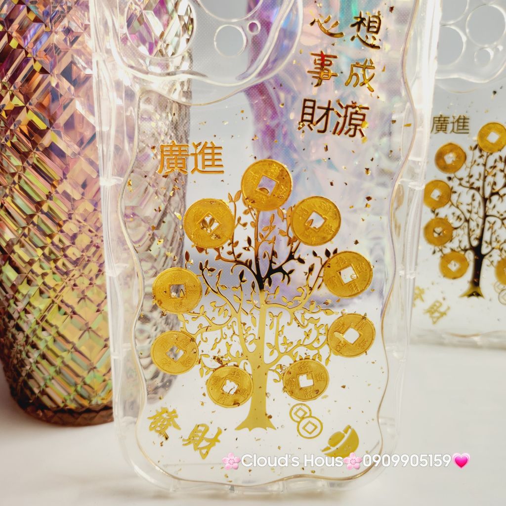 Case Ốp điện thoại iPhone Cây Mai đồng tiền phao trong dẻo chống shock iPhone 11/12/13/14/15/Pro/Promax TẾT