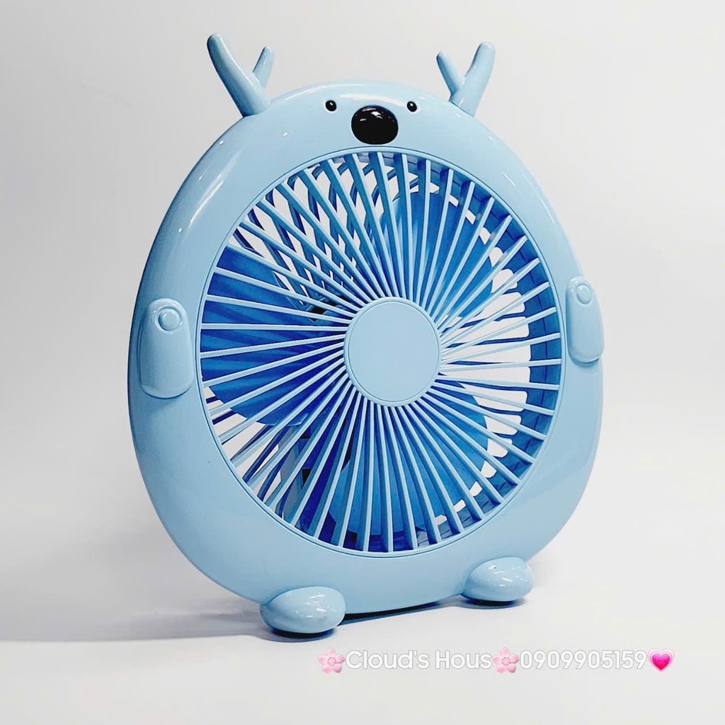 Mini Fan - Quạt Để Bàn Hình Tuần Lộc Có Sừng ( loại to)
