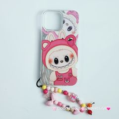 Case Ốp điện thoại iPhone Labubu Soy Mặc Yếm Lotso Ánh Lông Vũ Bạc Hologram iPhone 7+/8+/X/XSM/11/12/13/14/15/Pro/Promax