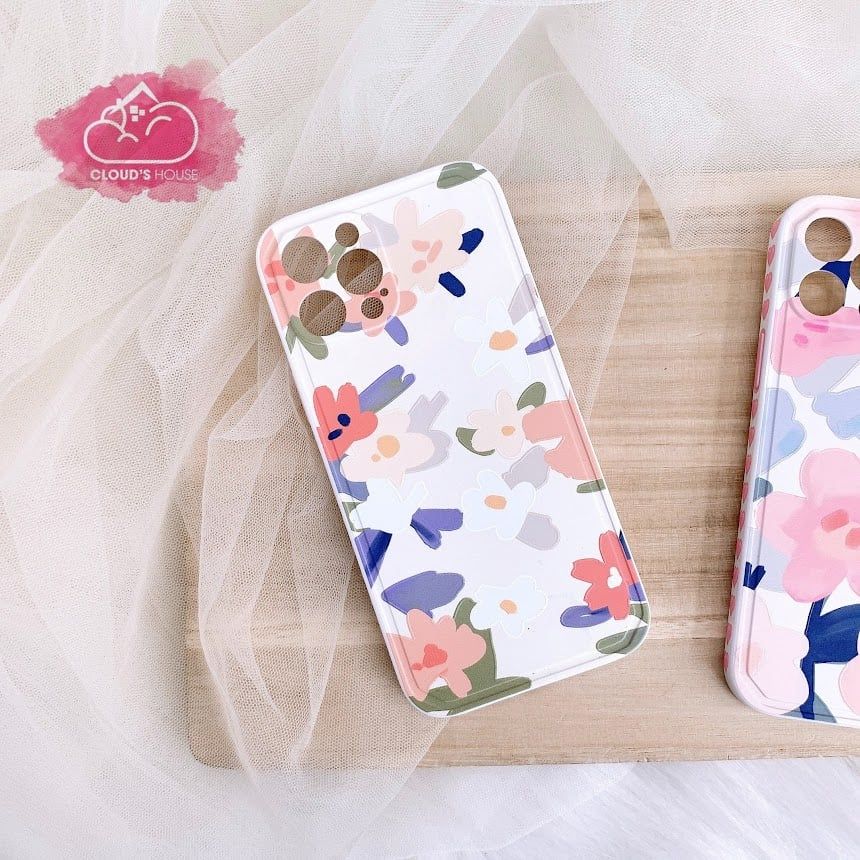 CASE IPHONE HOA Chất Bóng Form Vuông