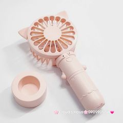 Mini Fan - Quạt Cầm Tay - Để Bàn Có Sừng Đỏ