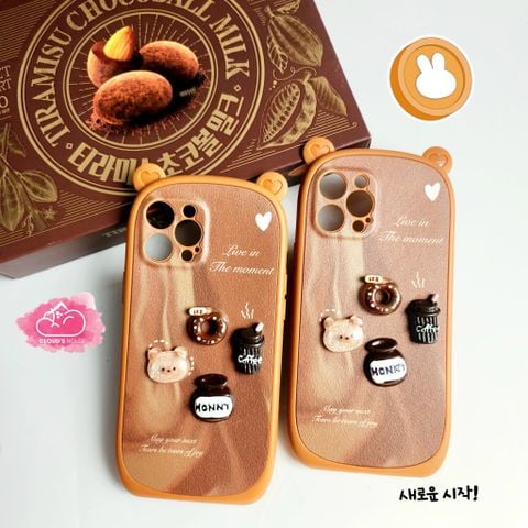 CASE ICON NỔI/ TAI GẤU HONNY COFFEE ( nâu cà phê)