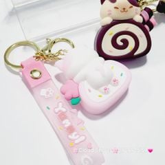 Móc Khóa Mèo Ôm Bánh Mochi Yummy
