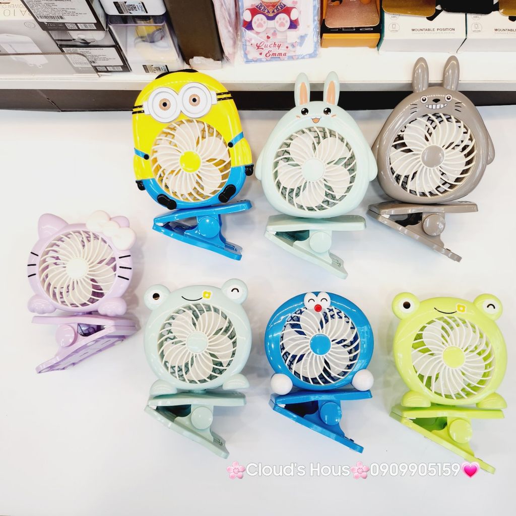 Mini Fan - Quạt kẹp Hình Động vật (Quạt sạc) Sz lớn