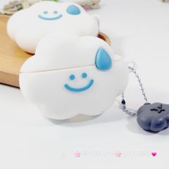 Cover Case Vỏ bảo vệ Airpod Su Dẻo Đám Mây Trắng Kèm Charm Airpod 1/2/3/Pro/Pro2