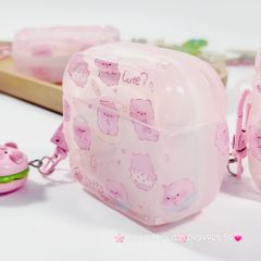 Cover Case Vỏ bảo vệ Airpod Heo Hồng Trong Kèm Charm Airpod 1/2/3/Pro/Pro2