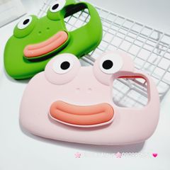 Case Ốp điện thoại iPhone Su dẻo Ếch Môi Dày 3D Nổi Xanh & Hồng iPhone 11/12/13/14/15/Pro/Promax