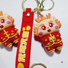 Móc Khóa Rồng Vàng Áo Đỏ Chúc TẾT Happy New Year