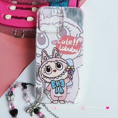 Case Ốp điện thoại iPhone Labubu Moko Hồng Ánh Lông Vũ Bạc Hologram iPhone 7+/8+/X/XSM/11/12/13/14/15/Plus/Pro/Promax