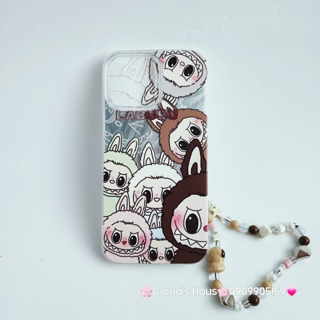 Case Ốp điện thoại iPhone Labubu Version 1 Ánh Lông Vũ Bạc Hologram iPhone 7+/8+/X/XSM/11/12/13/14/15/Plus/Pro/Promax