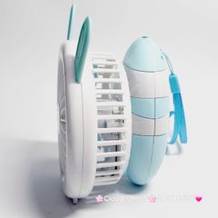 Quạt Cầm Tay Mini Thân Sọc Tai Gấu Tai Thỏ Tai Mèo