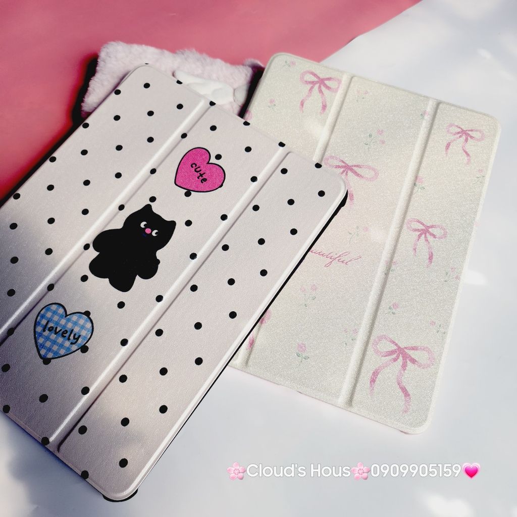 Case Ốp Bao da iPad Mèo Đen Cute Lovely Lưng Gương iPad 9.7/10/10.2/10.5/10.9/11/12.9inch