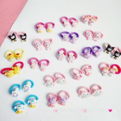 Cột tóc Charm to Kuromi Cinnamoroll Melody Flan (cặp)
