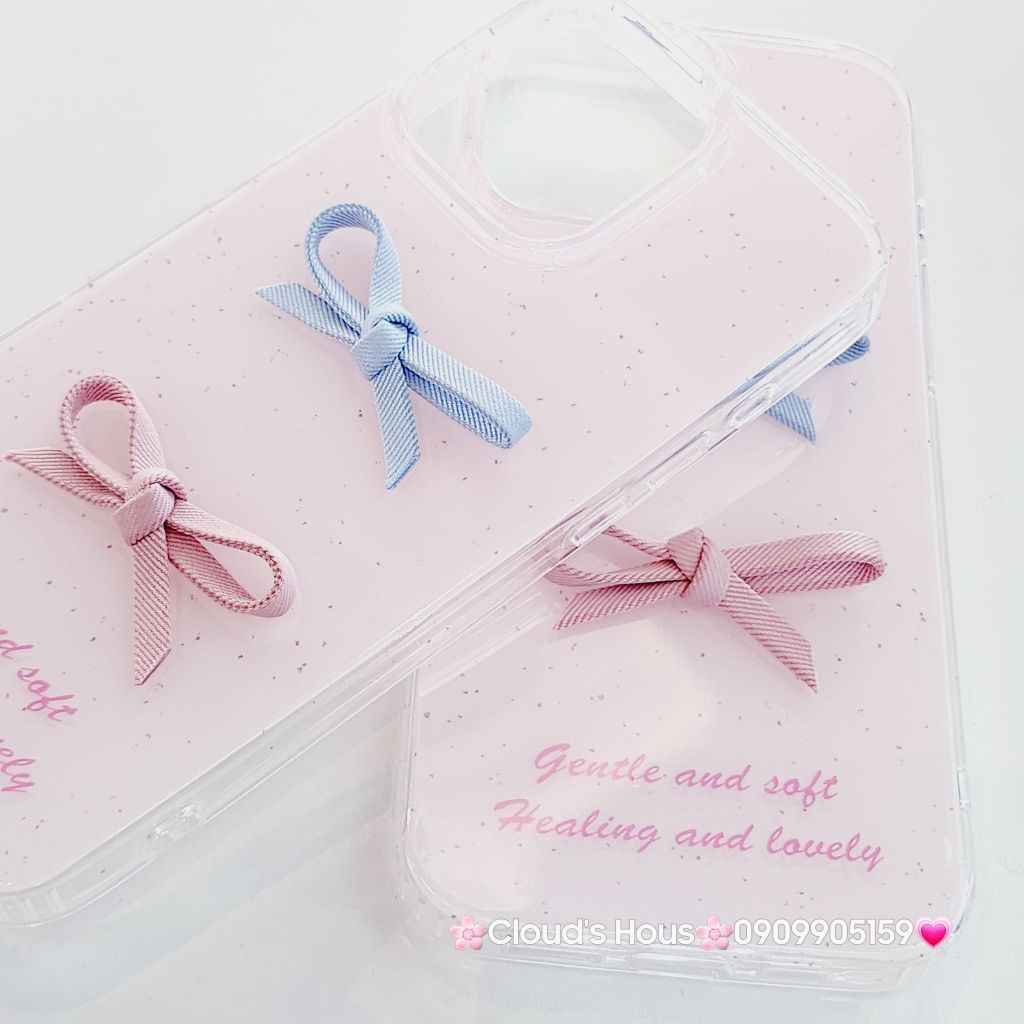 Case Ốp điện thoại iPhone Nơ Hồng nổi iPhone 12/13/14/15/16/Pro/Promax