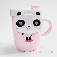 Ly Nước Nhựa Gấu Panda Kèm Muỗng