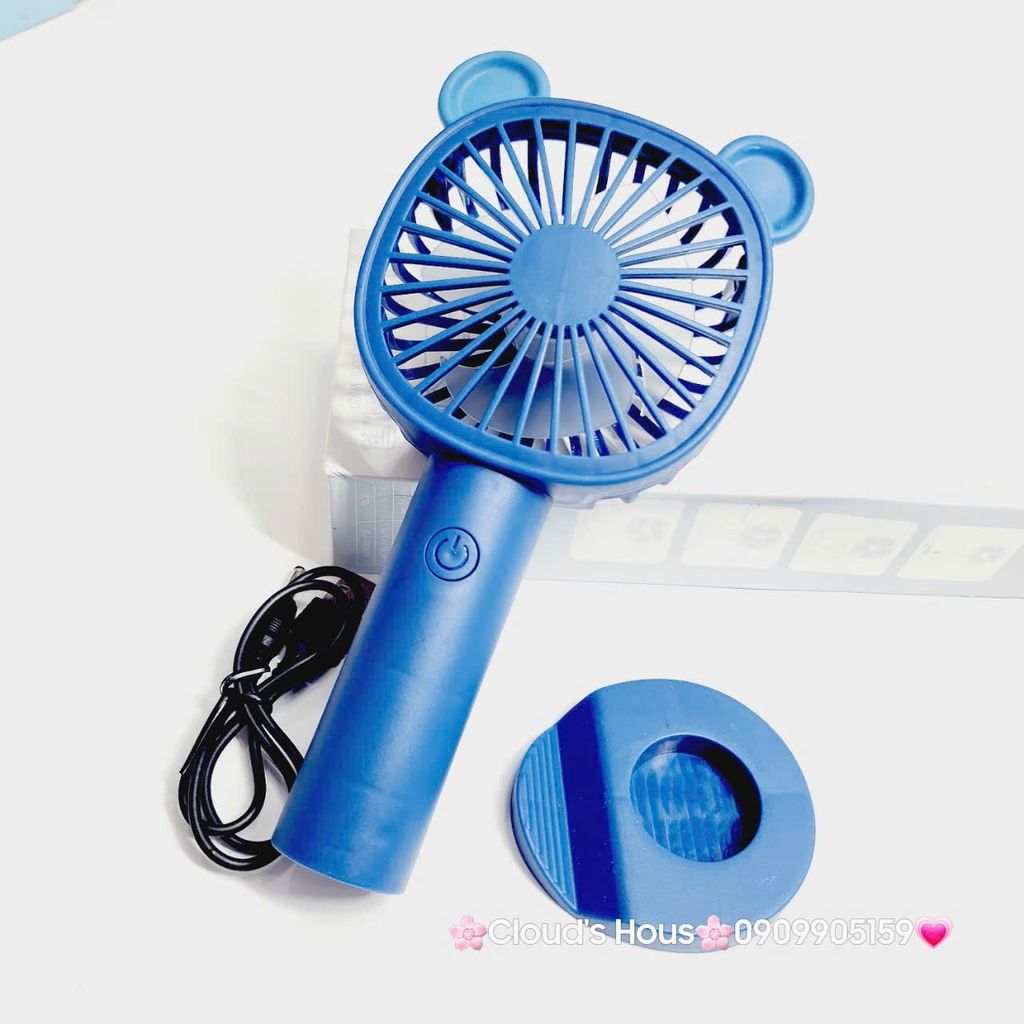 Mini Fan - Quạt Cầm Tay Tai Thú Nhiều Màu ( có đế rời để bàn)
