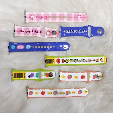 APPLE WATCH - DÂY SILICONE CHỐNG BẨN HOẠ TIẾT KUTE
