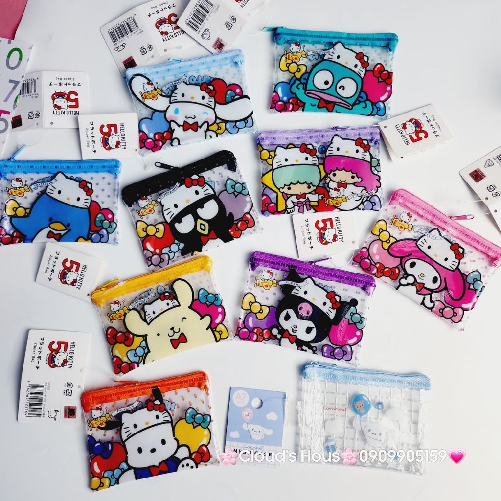 BÓP Ví Mini Trong Suốt In Hình Kute Sanrio Chính Hãng