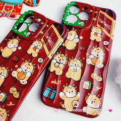Case Ốp điện thoại iPhone Rồng nhám gợn sóng iPhone 11/12/13/14/15/Pro/Promax TẾT