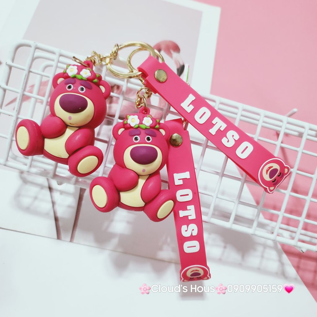 MÓC KHÓA GẤU DÂU LOTSO Mập Kute (4 mẫu)