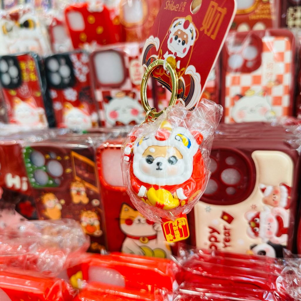 Móc Khoá Shiba Tròn Đỏ TẾT