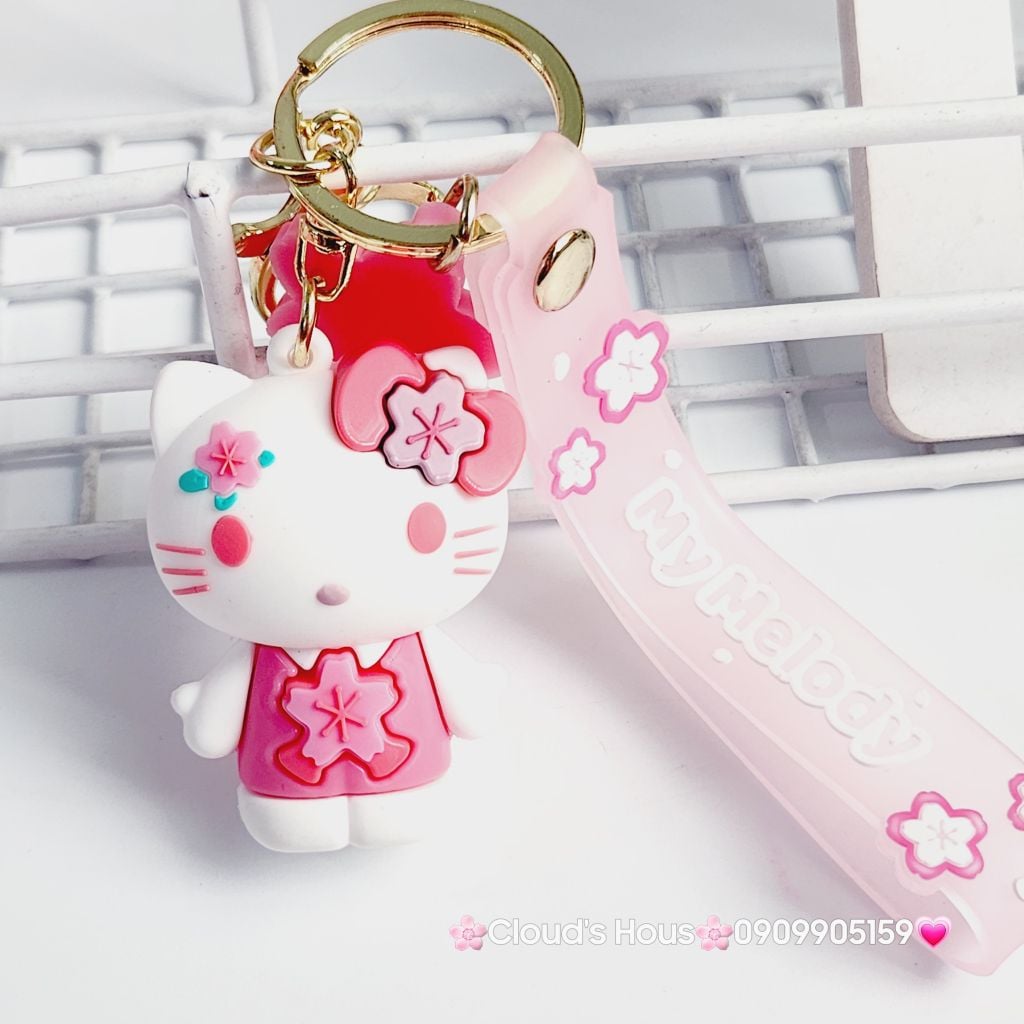 Móc Khoá Hoạt hình Sanrio Tone Trắng Hồng My Melody
