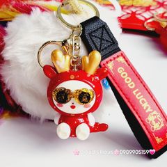 Móc Khóa Đeo Kính Cosplay Lân Rồng Đỏ Tết Good Lucky - TẾT