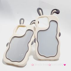 Case Ốp điện thoại iPhone Su dẻo Tai Thỏ Gợn Sóng Lưng Gương iPhone 6P/7P/8P/X/Xs/XSMax/11/12/13/14/15/Pro/Promax
