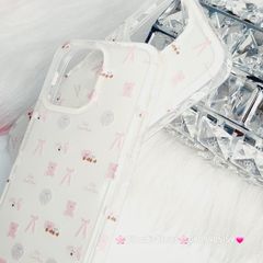 Case Ốp điện thoại iPhone Nơ Sticker Dễ Thương Nền Trắng iPhone 11/12/13/14/15/Pro/Promax