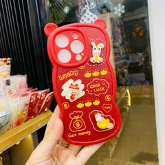 Case Ốp điện thoại iPhone Tai Gấu - Thỏ Tết icon nổi iPhone 11/12/13/14/Pro/Promax (2 mẫu) - TẾT