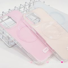 Case Ốp điện thoại iPhone Trong Crytal Magsafe Màu Beige Pastel Case iPhone 12/13/14/15/16/Pro/Promax