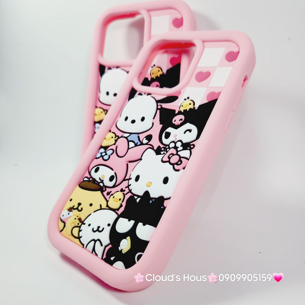 Case Ốp điện thoại iPhone SANIRO xanh Su dẻo 3D Nổi iPhone 11/12/13/14/15/Plus/Pro/Promax