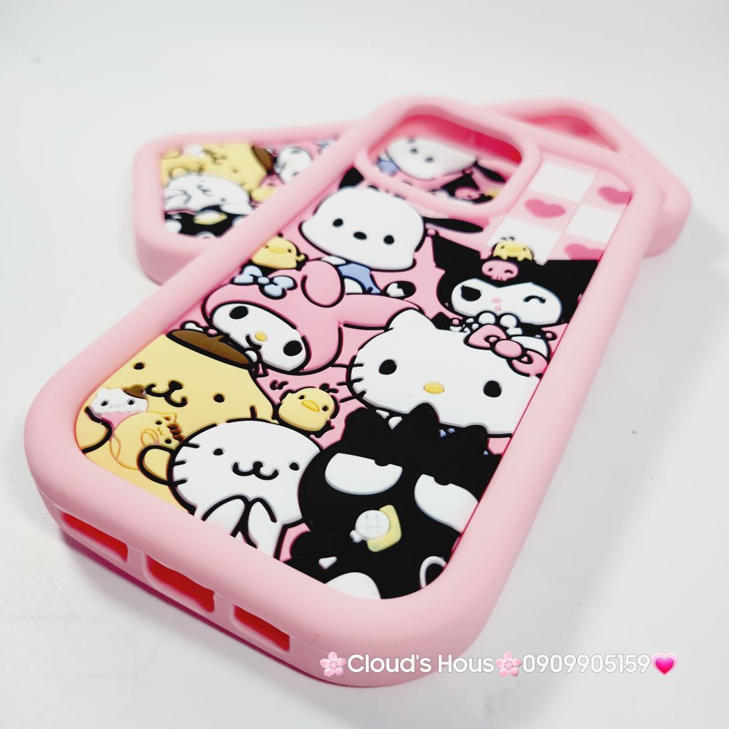 Case Ốp điện thoại iPhone SANIRO xanh Su dẻo 3D Nổi iPhone 11/12/13/14/15/Plus/Pro/Promax