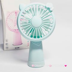 Mini Fan - Quạt Cầm Tay - Để Bàn Tai Mèo Màu Trơn Nhiều Màu