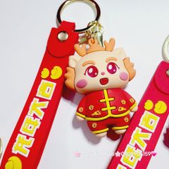 Móc Khóa Rồng Vàng Áo Đỏ Chúc TẾT Happy New Year