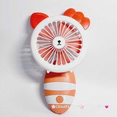 Quạt Cầm Tay Mini Thân Sọc Tai Gấu Tai Thỏ Tai Mèo
