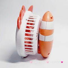 Quạt Cầm Tay Mini Thân Sọc Tai Gấu Tai Thỏ Tai Mèo