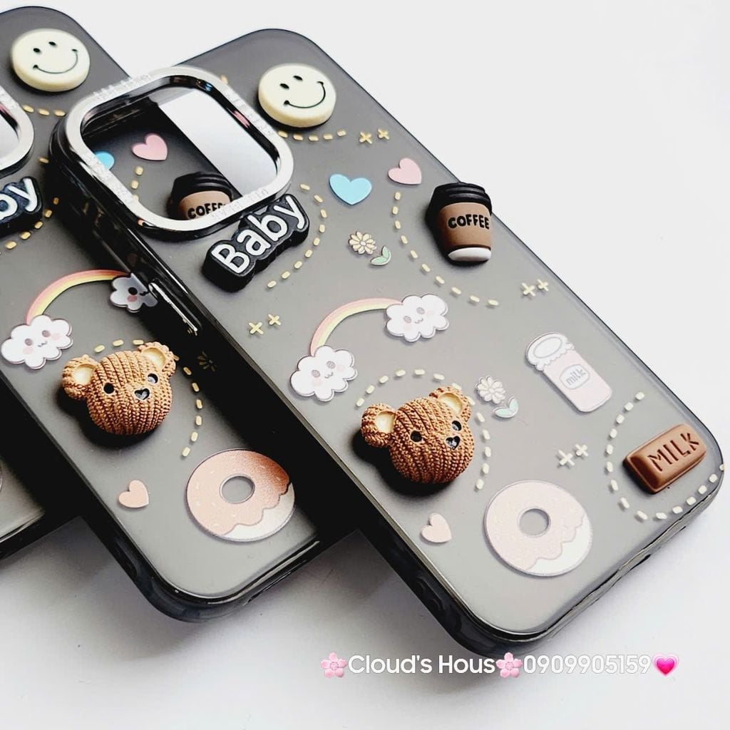 Case Ốp điện thoại iPhone Nền Đen Nhám Icon Nổi Viền Cam Titan iPhone 11/12/13/14/15/Pro/Promax
