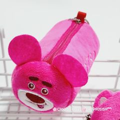 Bóp móc khoá Gấu dâu Lotso Vải bông nhung ( Tặng Kèm Tai Nghe)