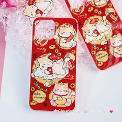 Case Ốp điện thoại iPhone Mèo May Mắn Good Luck Tết Kèm Popsocket Nam Châm iPhone 11/12/13/14/15/Pro/Promax