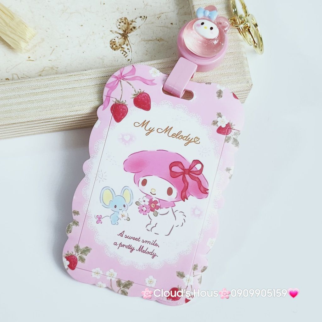 ĐỰNG THẺ ĐEO Gợn Sóng Kèm Móc Khóa dây giật ( HÀNG THÁI)